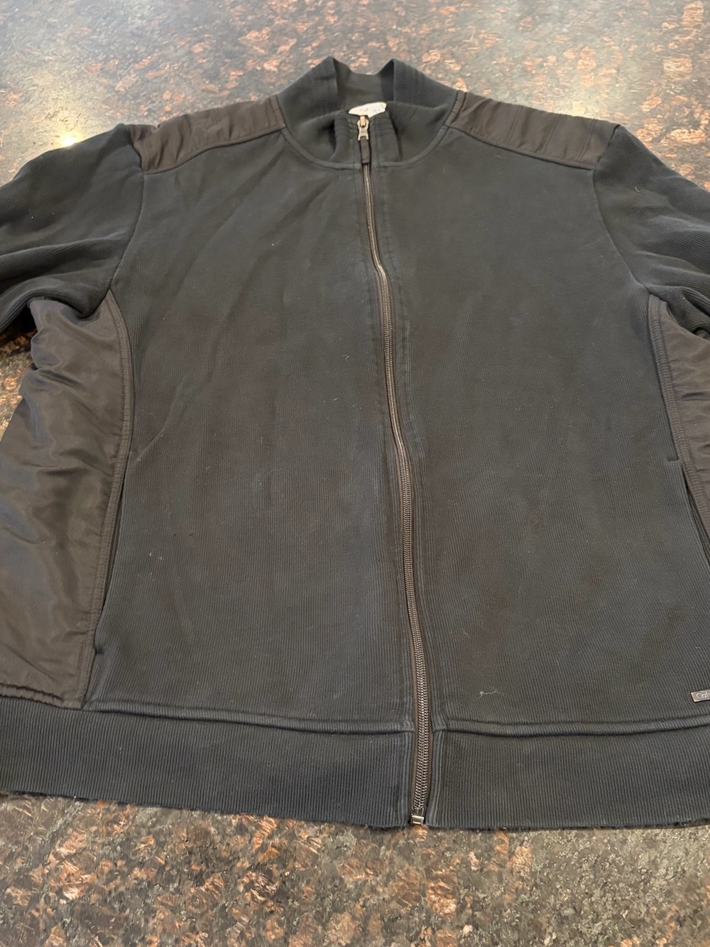 Calvin Klein Black Full-Zip Knit Jacket